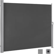 Paravento Esterno, Tenda Laterale Retrattile, 180x350 cm, Frangivista, Protezione Solare & Antivento, per Giardino, Balcone, Terrazza, Patio, Antracite