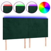 Testiera | Testata a LED Verde Scuro 200x5x118/128 cm in Velluto