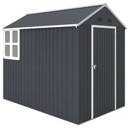 Casetta da giardino in metallo ¨C zephmum ¨C grigio/bianco 259x172x222 cm