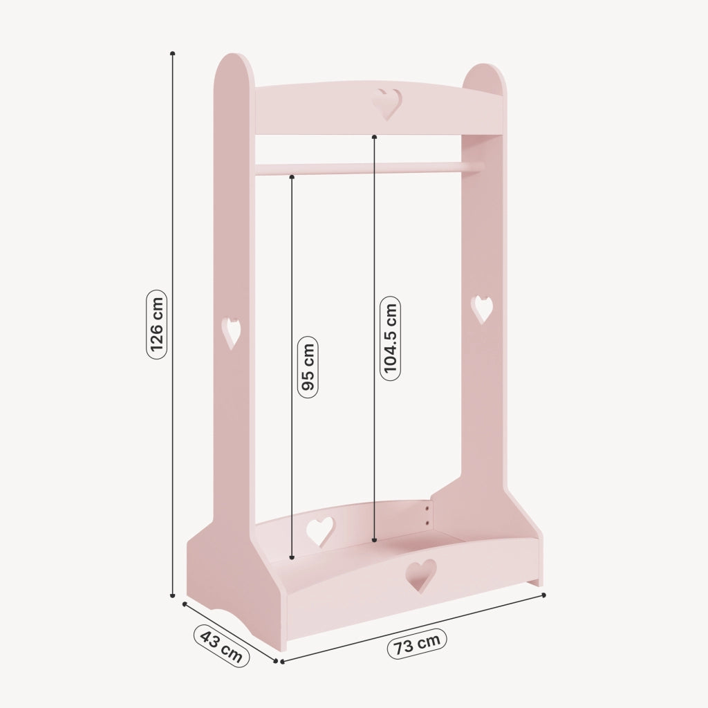 Appendiabiti da Terra Haandsvanssad per Cameretta 126x73x43 cm - Rosa [en.casa]