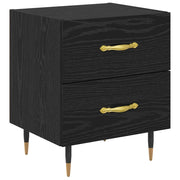 Comodino | Armadio da Notte | Mobiletto da notte con cassetto Rovere Nero 40 x 35 x 47,5 cm