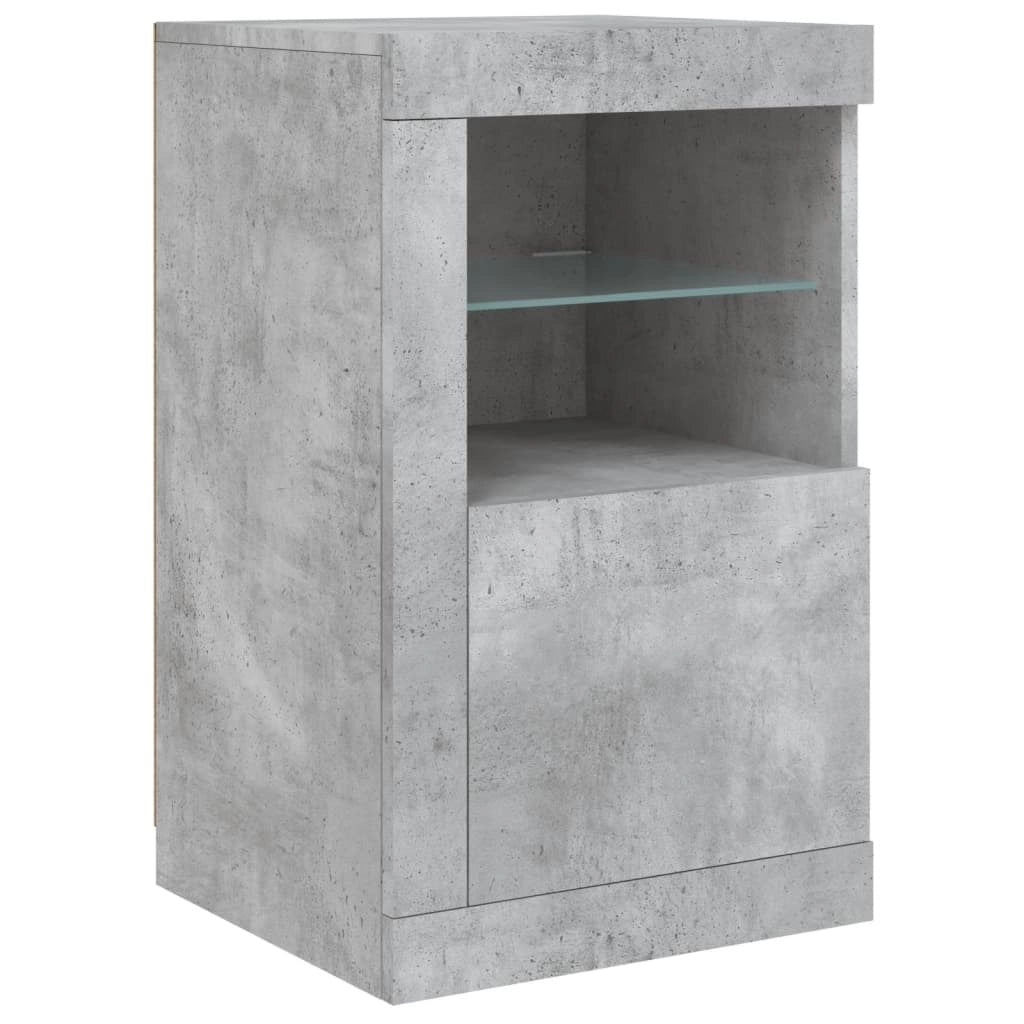 Buffet credenza cassettiera armadio mobile contenitore organizer per cucina soggiorno salotto con luci LED 123 x 37 x 67 cm grigio 02_0029974