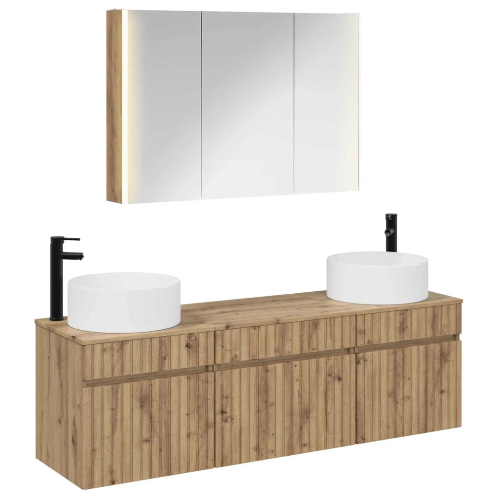 Set di Armadi da Bagno 4 pcs Rovere Artigianale 3406670