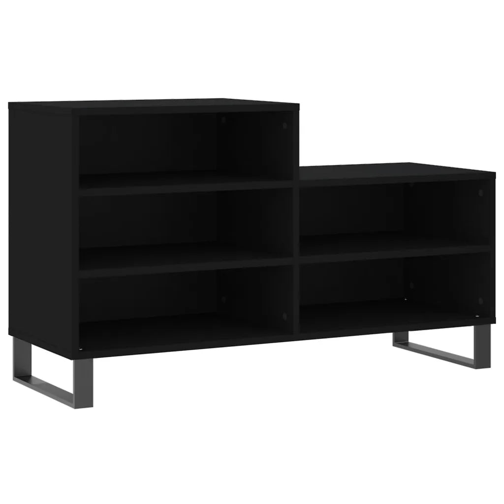 Scarpiera Nera 102x36x60 cm in Legno Multistrato 831397