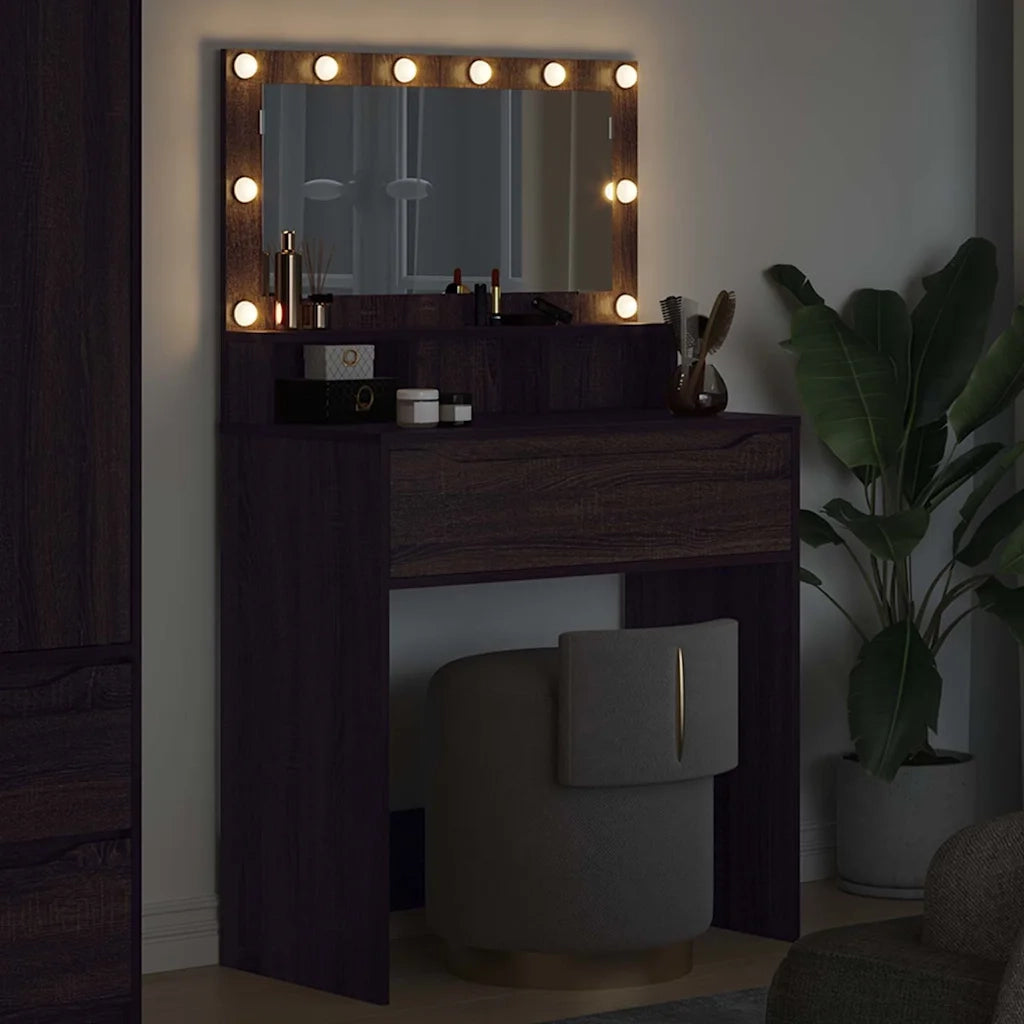 Tavoli da Trucco per Camera da Letto Rovere Marrone 888974
