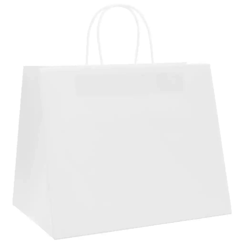 Sacchetti di Carta 250 pz con Manici Bianchi 32x22x24 cm