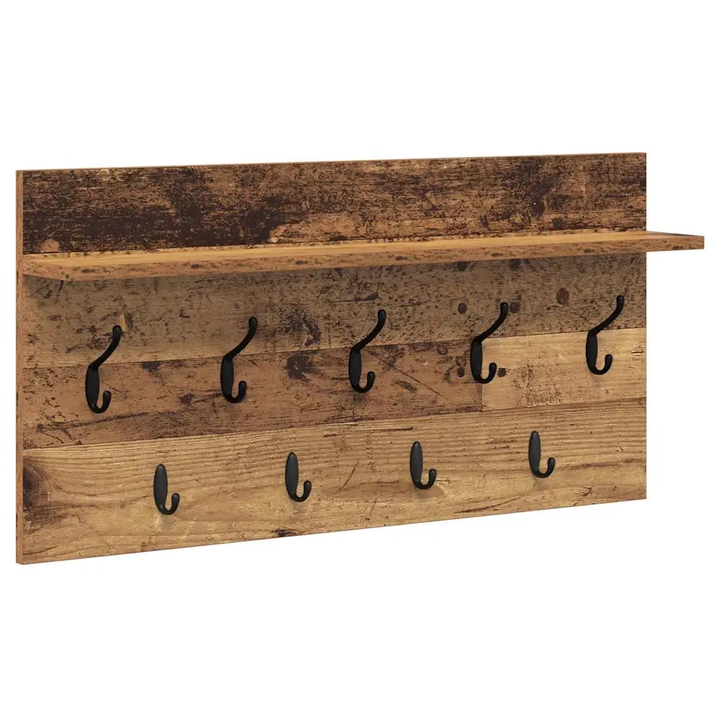 vidaXL Appendiabiti a muro Legno vecchio 80 x 40 x 12 cm