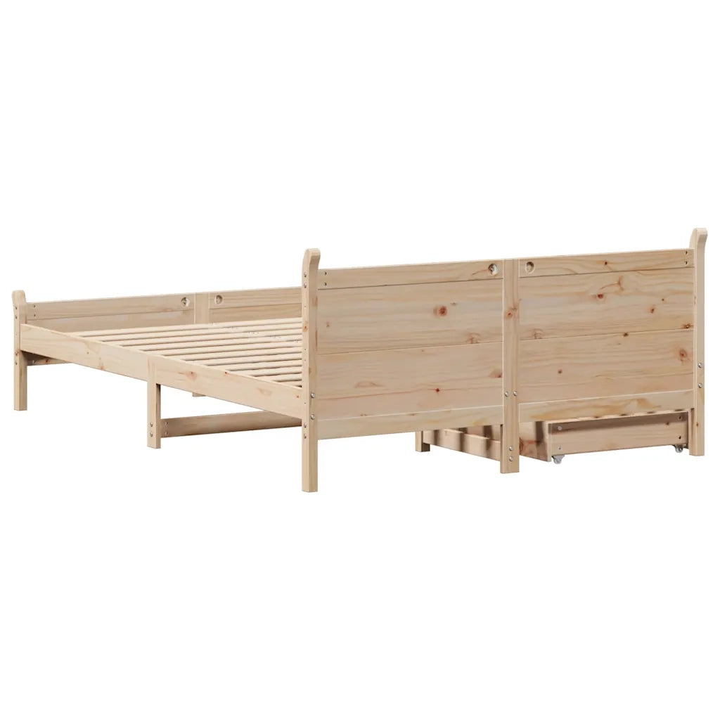 Letto matrimoniale | Letto per adulti | Letto senza Materasso 120x190 cm in Legno Massello di Pino