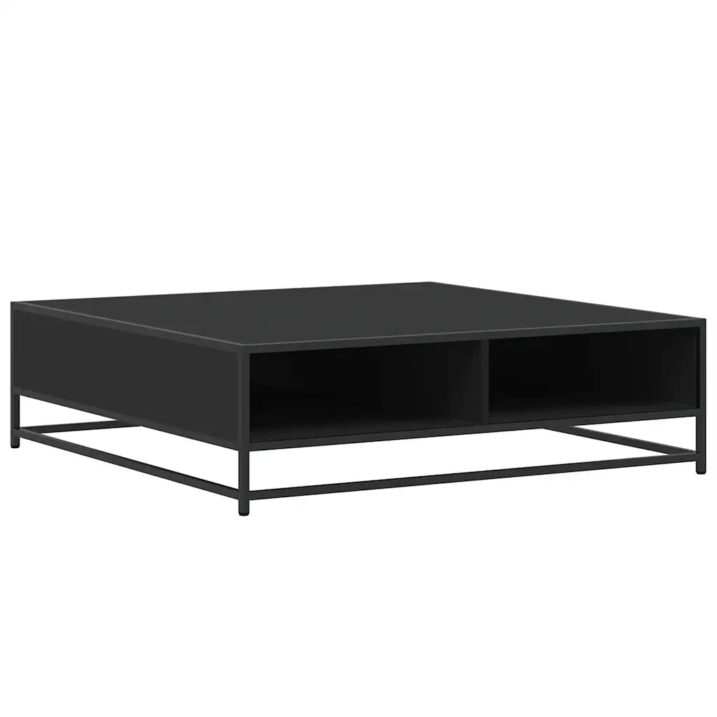 vidaXL Tavolino Nero 100x100x30 cm Legno in Truciolato e Metallo
