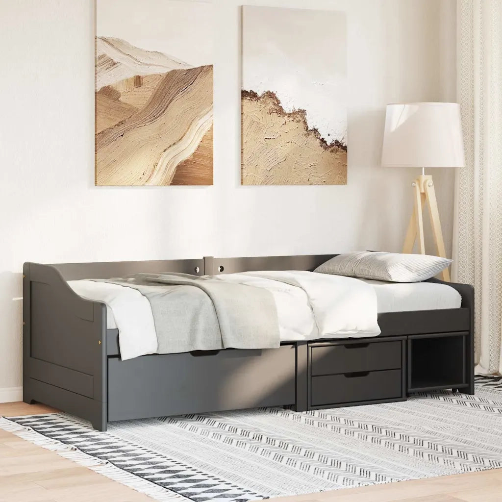 Dormeuse con 3 Cassetti senza Materasso Nero 90x200 cm IRUN 3314684