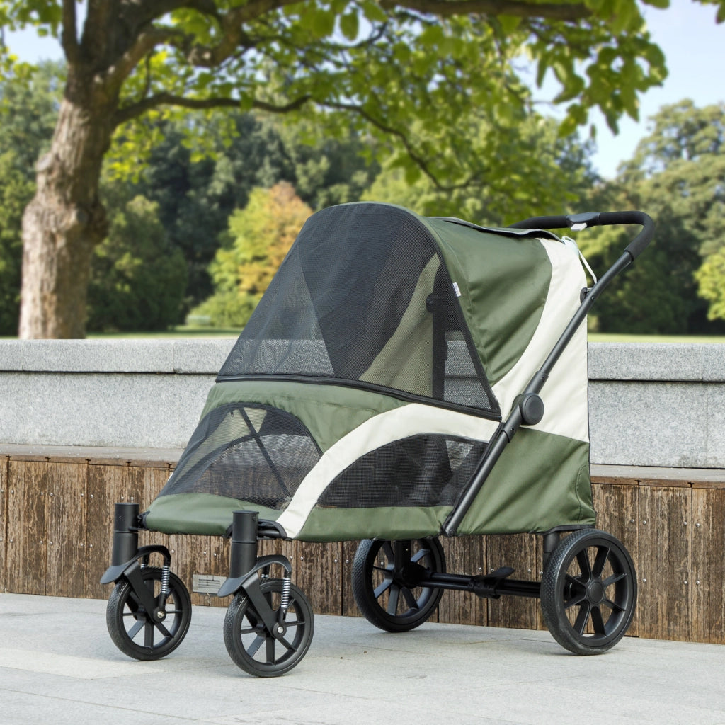 Carrello per Cani Pieghevole ¨C zephmum ¨C Verde Scuro 4 Ruote