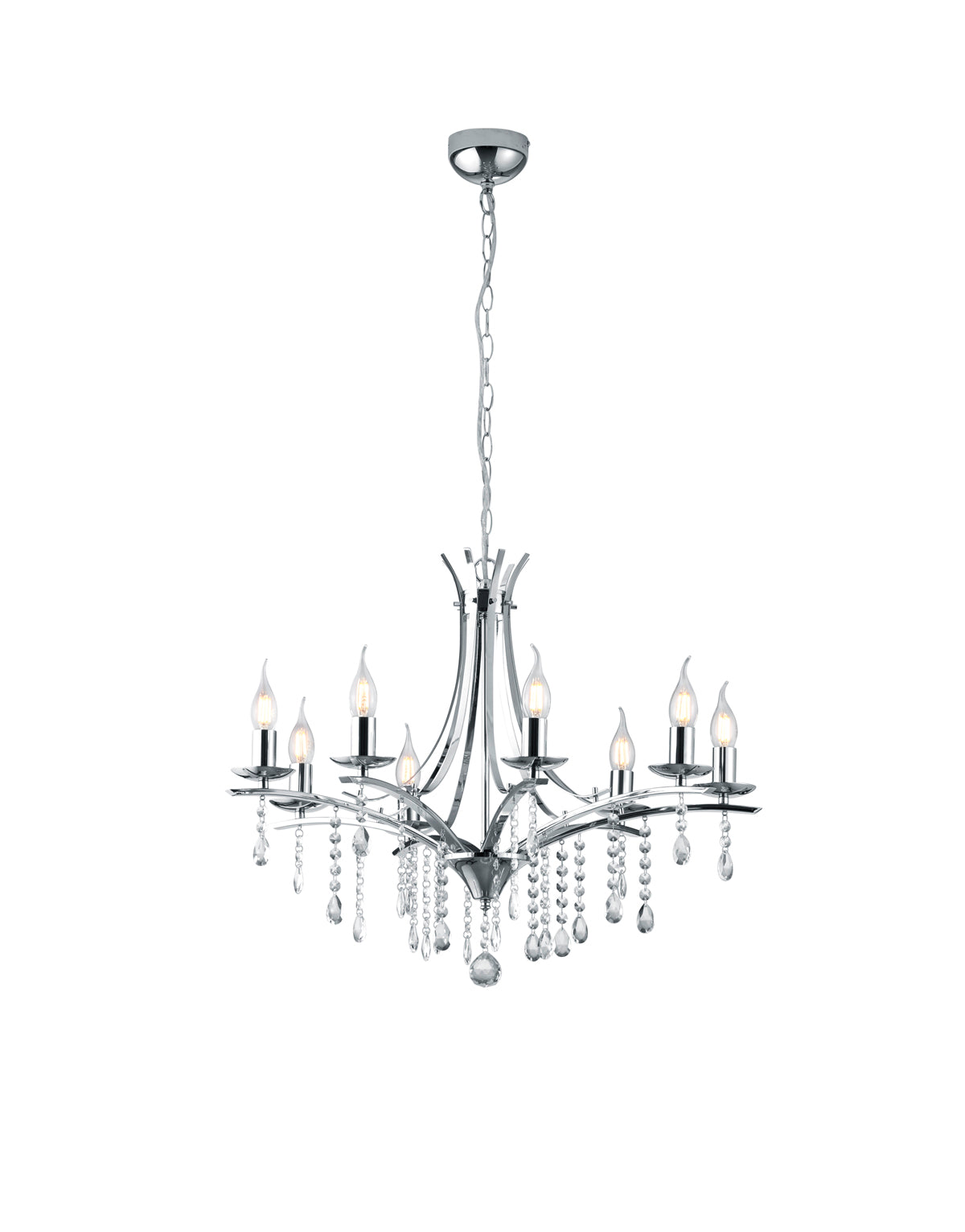 Lampadario da Interno  E14 in Metallo Cromo