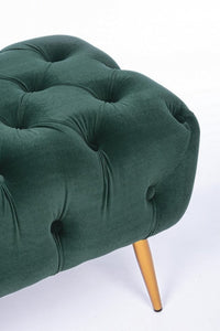Panca Giacinta Verde in Tessuto effetto Velluto Verde