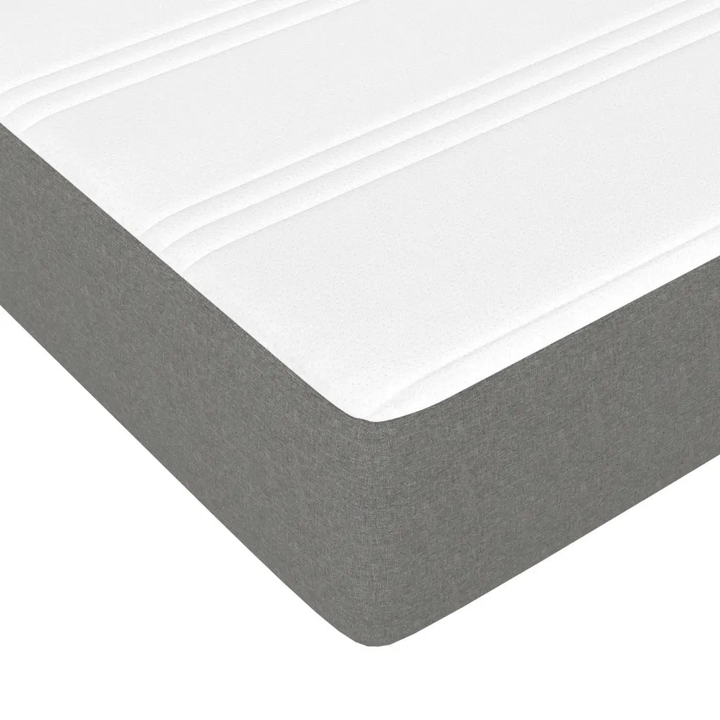 Giroletto a Molle con Materasso Grigio Scuro 140x200cm Tessuto 3144424