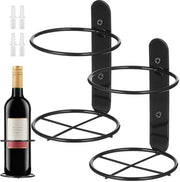 Wandmontaggio Metallico per Vino 2 Stck Singolo Fusto Verticali Deposito Stand per Bar e Vini Raccoglitori