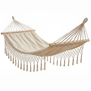 Marvin Amaca da Giardino Indonesia, Letto Dondolo da Esterno Campeggio, Barre di Legno, in Cotone Tessuto  BEIGE 200x150