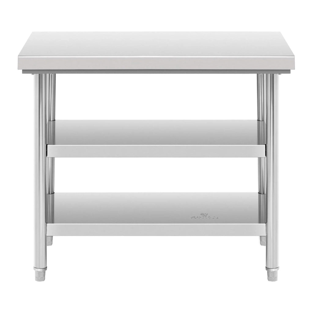 Tavolo da lavoro in acciaio inox 100 x 70 cm 600 kg 3 livelli 14_0003676