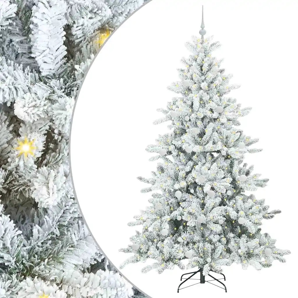 Albero di Natale Artificiale con Rami Pieghevoli Bianco 210 cm 3397734