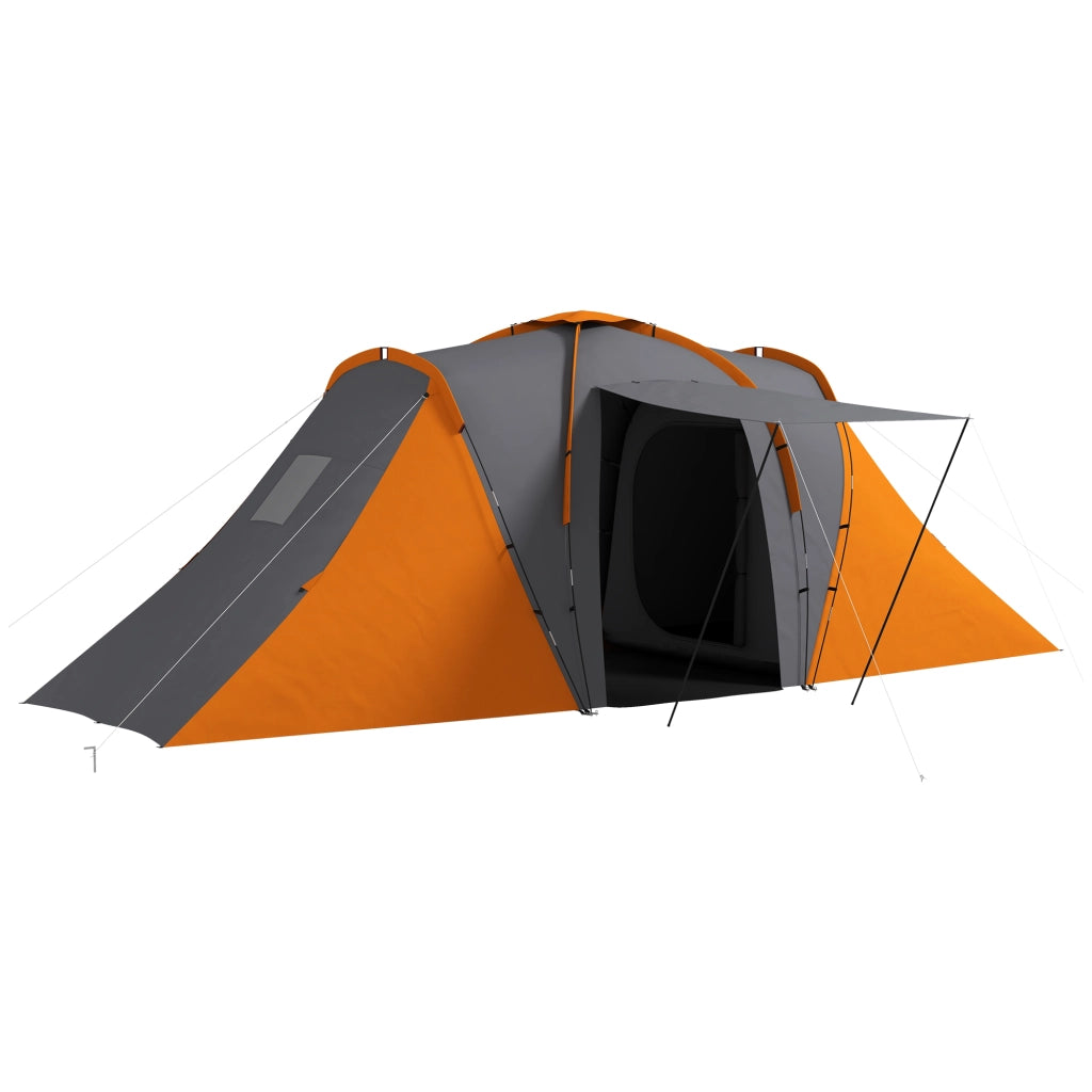 Tenda tunnel ¨C Minimal ¨C 2000mm impermeabile 4-6 persone 2 camere da letto grigio arancione
