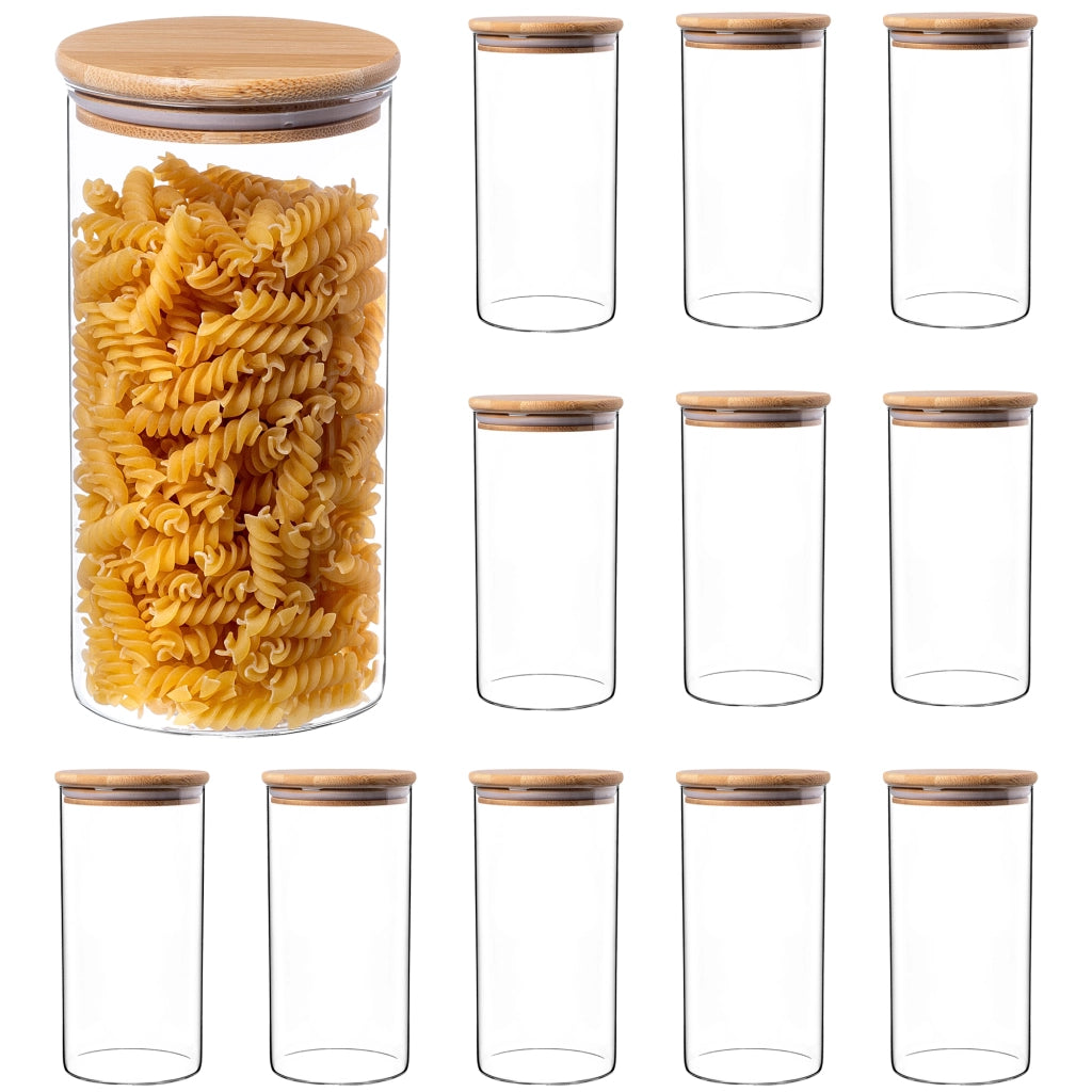 Contenitore per alimenti KADAX, barattolo in vetro per pasta e spezie con coperchio, 1,4 litri.