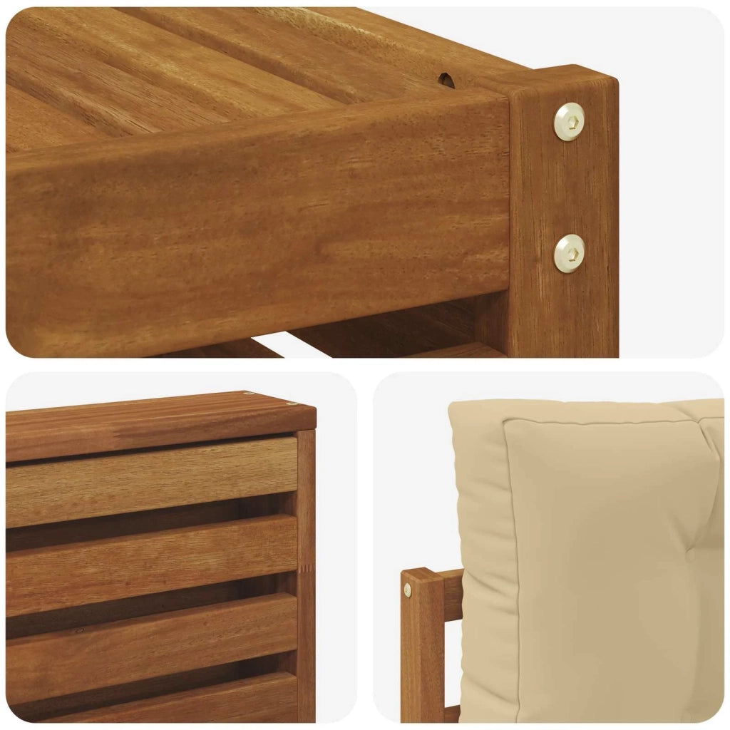 Set di divani da esterno con cuscino 5 pcs Naturale e Beige 3373428