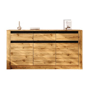 Credenza con 3 cassetti e ripiani regolabili per soggiorno in truciolato 135×35×70 cm