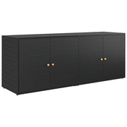 Mobile contenitore da giardino 198 x 55 x 80 cm ampio spazio decorativo polyrattan nero 02_0046634