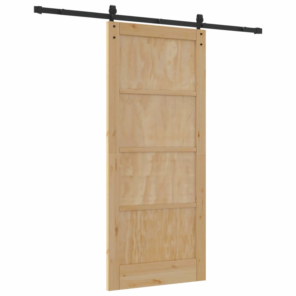 Porta scorrevole Naturale e Nero 86 x 198,5 cm
