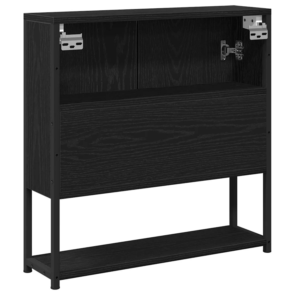 Mobiletto per specchio con porta Rovere Nero 60 x 16 x 60 cm 862225