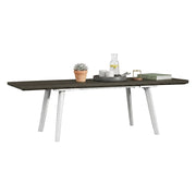 Tavolo da esterno Penticton, Base per picnic, Piano da pranzo da giardino, Banco outdoor multiuso, 162x101 h77 cm, Bianco e Grigio scuro