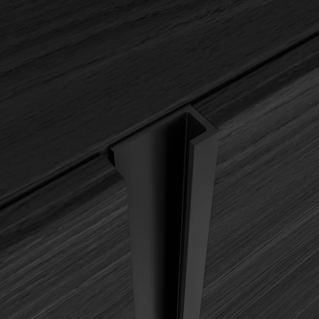 Mobile TV Soggiorno, 315x50x35 cm, Per TV fino a 80", Camino elettrico XXL, Sospeso, da appendere, LED, Nero e rovere