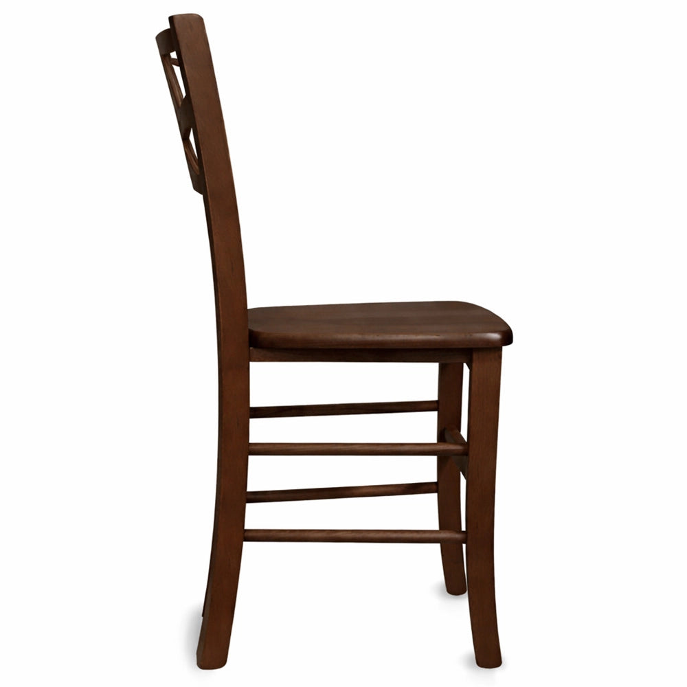 Sedie sala da pranzo Sissy set da 2 in legno noce scuro con seduta in massello