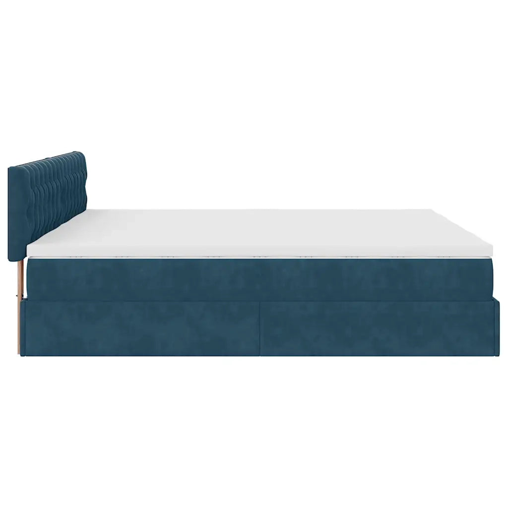 Struttura Letto Pouf con Materassi 180x200 cm Velluto 3312096
