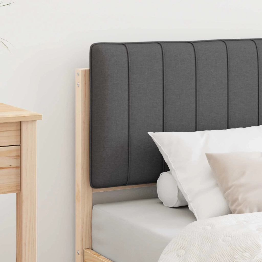 Letto con Testiera Rivestita Grigio scuro 75 x 190 cm