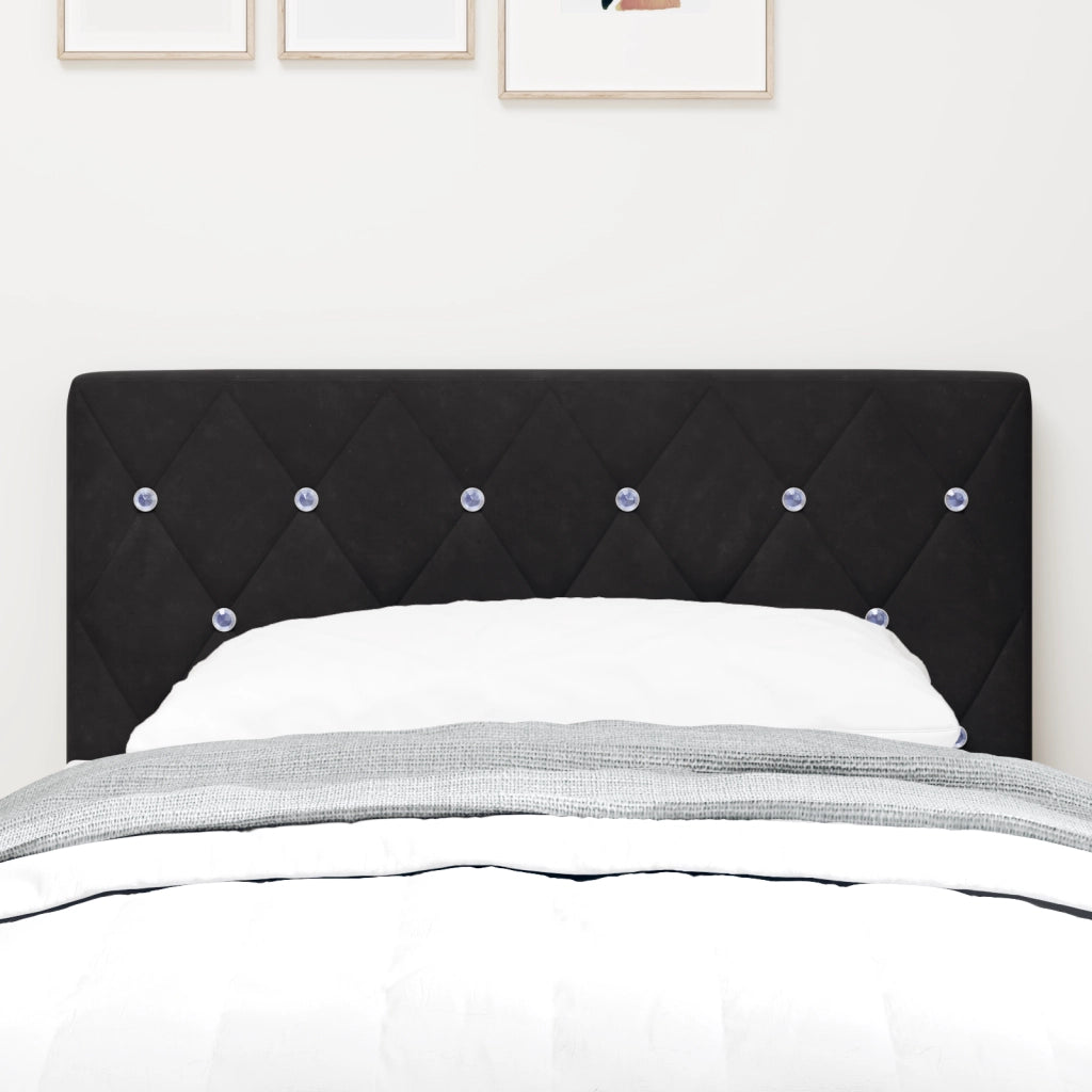 Testiera LED con Bottoni in Cristallo nera 80 cm in Velluto
