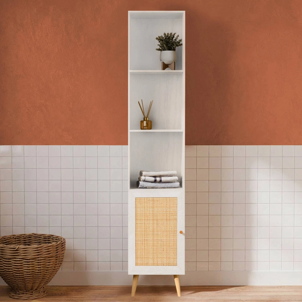 Armadio portaoggetti per il bagno, bianco sporco
