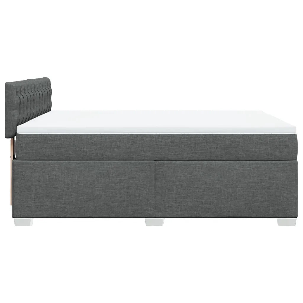 Giroletto a Molle con Materasso Grigio Scuro 140x200cm Tessuto