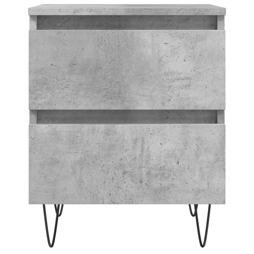 Comodino Grigio Cemento 40x35x50 cm in Legno Multistrato 826884