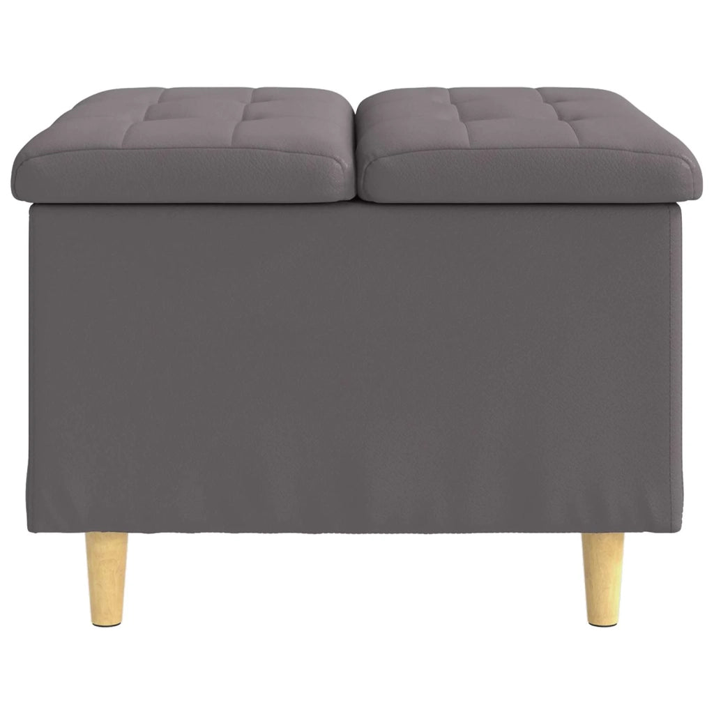 Pouf contenitore Grigio 60 x 60 x 45 cm Pelle sintetica 876830