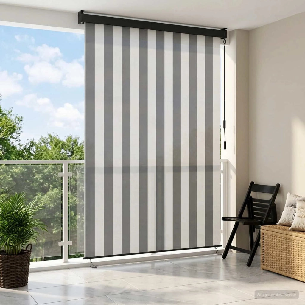 Tenda a rullo Antracite e Bianco 60 x 250 cm 42037170