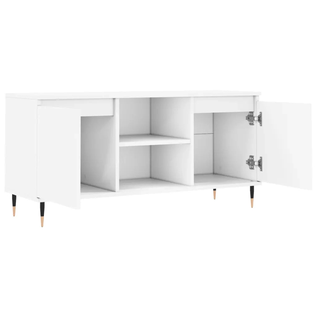 Mobile Porta TV Bianco 104x35x50 cm in Legno Multistrato 827004