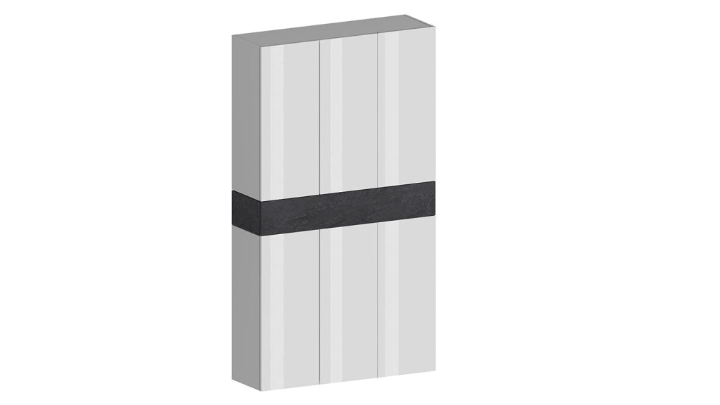 Armadio Scarpiera 6 Ante e 1 Ripiano a Ribalta 114x35x200 cm Savona 6A 1R Bianco Opaco/Grigio Ardesia