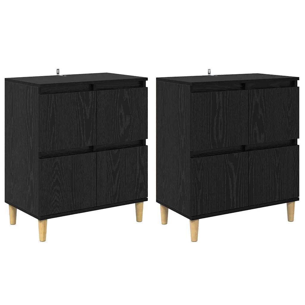 Credenza | Sideboards 2 pcs Rovere Nero 60 x 35 x 70 cm Legno multistrato