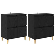 Credenza | Sideboards 2 pcs Rovere Nero 60 x 35 x 70 cm Legno multistrato