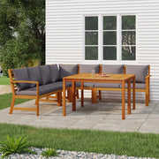 Set da Pranzo Giardino 7pz con Cuscini Legno Massello di Acaciacod mxl 69600