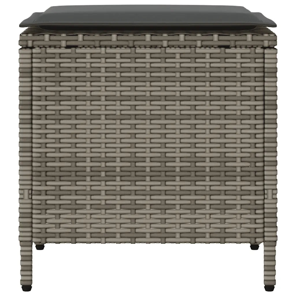 Set Divani da Giardino 4 pz con Cuscini in Polyrattan Grigio CFW9620808