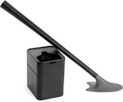 Set di spazzola per il gabinetto in silicone con testa di spazzola senza peli e contenitore senza gocce - Pulizia approfondita sotto la linea del gabinetto - Design sottile scandinavo - Materiale robusto e duraturo - Nero