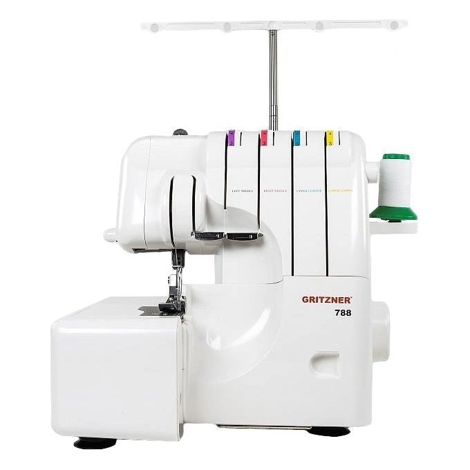 Gritzner 788 Serie Overlock Macchina da Cucire Overlock 2-3-4 Fili Trasporto Differenziale Braccio Libero 1300 punti-min colore Bianco
