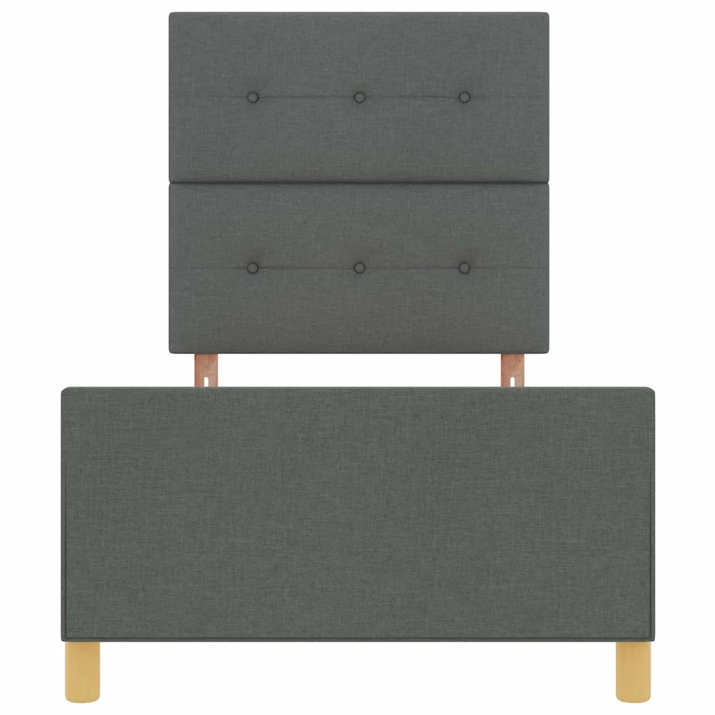 Struttura del letto Grigio scuro 90 x 200 cm Tessuto 3344698