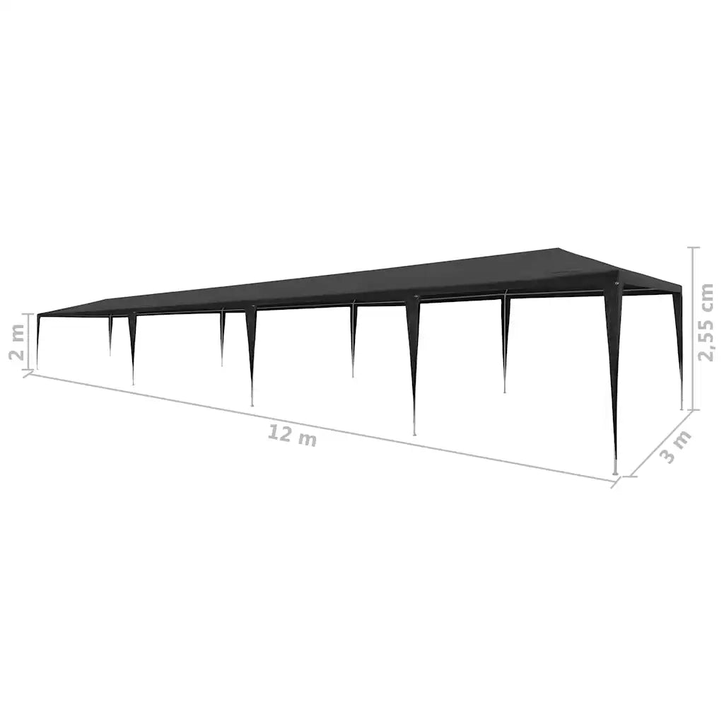 Tenda per Feste 3x12 m in PE Antracite 45090
